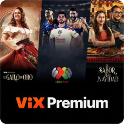 ViX Premium featuring El Gallo de Oro, Liga MX, and El Sabor de la Navidad.