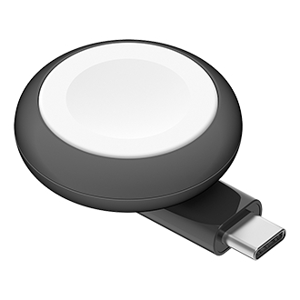 A portable USB-C Apple Watch charger