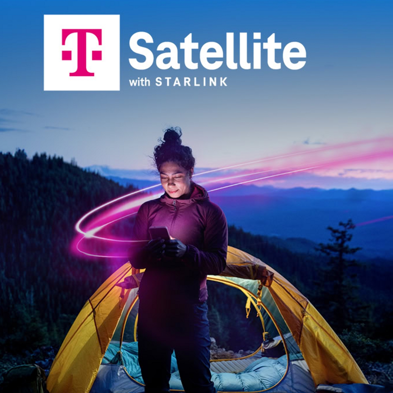 A person stands outside of a tent looking at their Google Pixel 10 Pro phone screen.