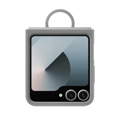 Grey silicone case with ring for Galaxy Z Flip6