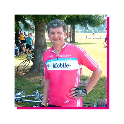Brian posing with his bicycle