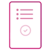 Magenta and white image of a bill