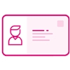 White and magenta image of an ID