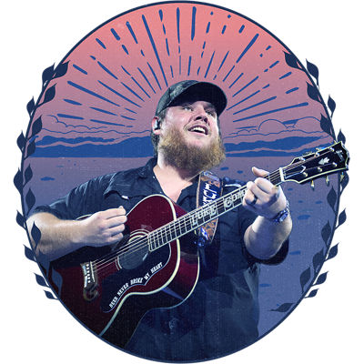 Luke Combs playing guitar.