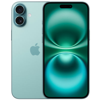 Two iPhone 16 Plus devices, shown front and back.