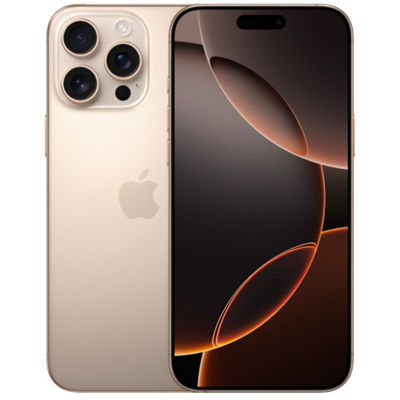 Two iPhone 16 Pro Max devices, shown front and back.