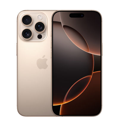 Two iPhone 16 Pro devices, shown front and back.