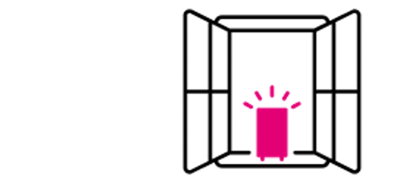 An icon of a window with a T-Mobile Home Internet router.