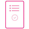 Magenta and white image of a bill